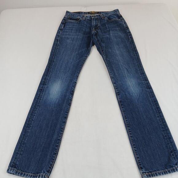 Lucky Brand Jeans Mens 28x34 Blue 221 Original Straight Pyrmont Zip Fly Denim - Picture 1 of 16